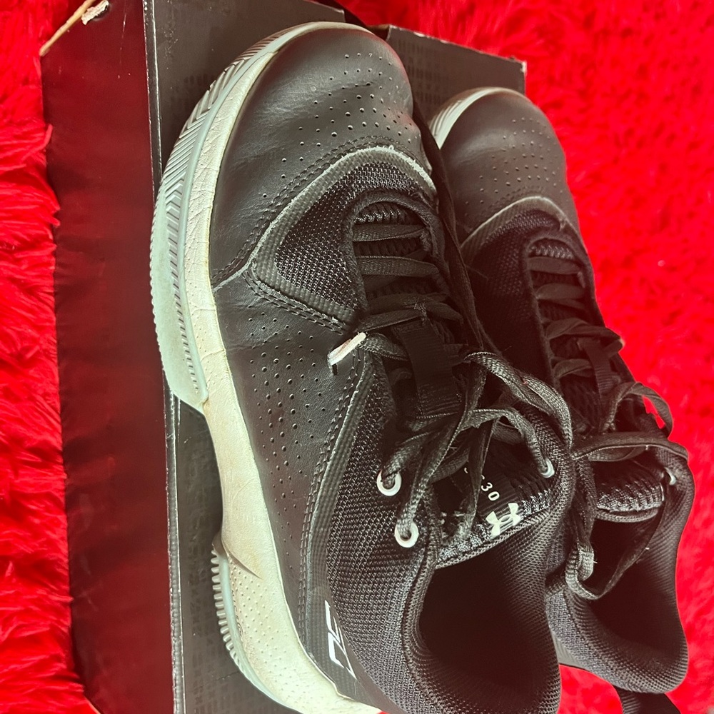 Under Armour Black and Gray Kids Sneakers